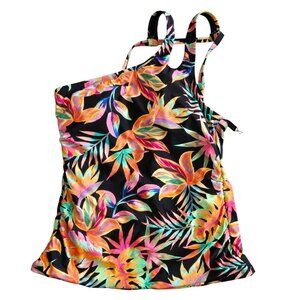 NWT Tropical One Shoulder Tummy Control Bathing Suit Top – Size US 8
